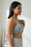 Zivame Padded Non Wired 3/4th Coverage Tshirt Bra - Mint Green — thumbnail 2